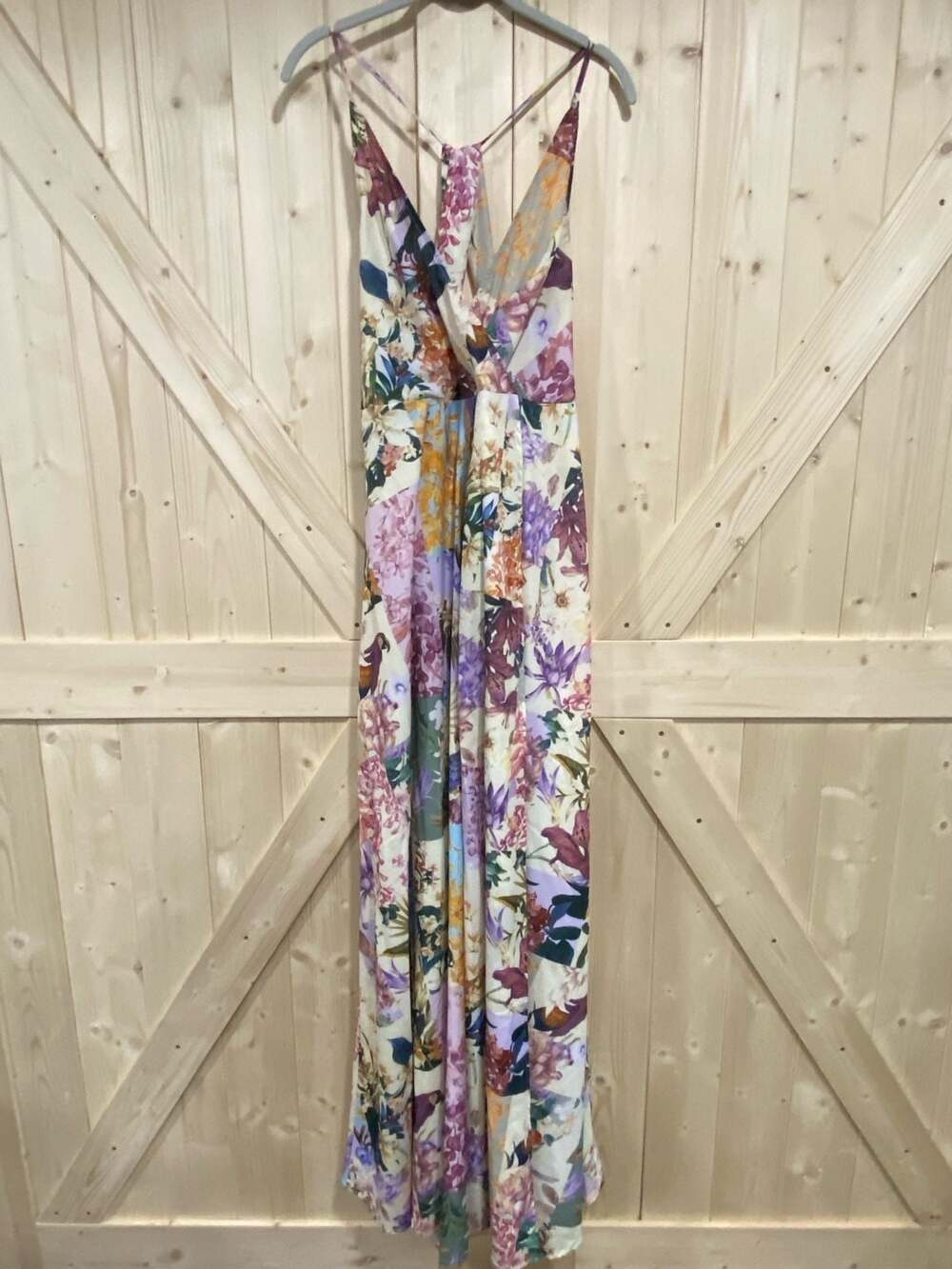 SHEIN Halter Backless Patchwork Floral Print Maxi Dress XL